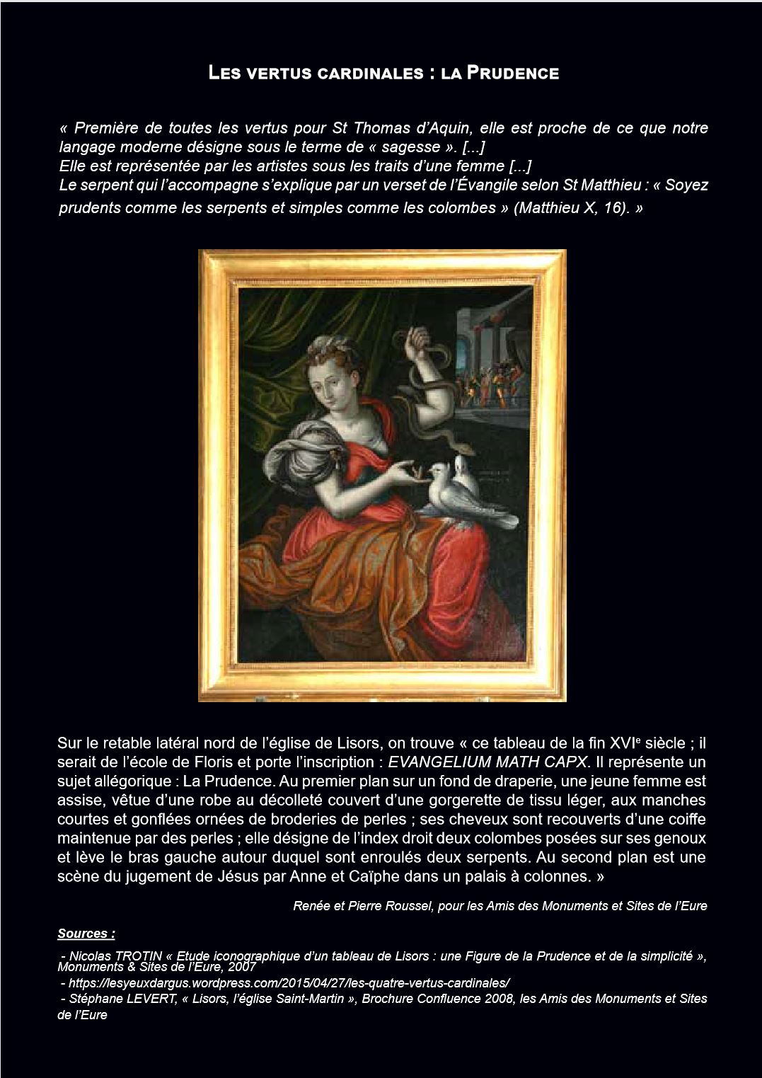 Les vertus cardinales : la prudence - Nov 2019